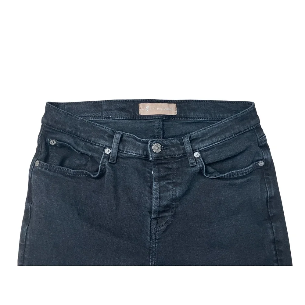 7 For All Mankind Josefina Black Luxe Vintage Skinny Jeans Women‎ Size
